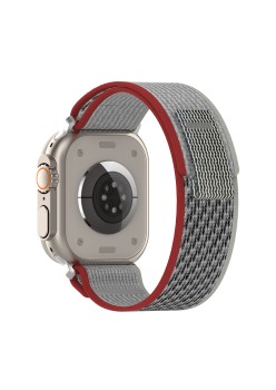 Curea pentru Apple Watch 1/2/3/4/5/6/7/8/9/SE/SE 2/Ultra/Ultra 2 (42/44/45/49mm) - Techsuit Watchband (W039) - Red / Gray