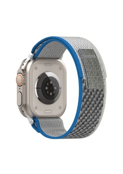 Curea pentru Apple Watch 1/2/3/4/5/6/7/8/9/SE/SE 2/Ultra/Ultra 2 (42/44/45/49mm) - Techsuit Watchband (W039) - Blue / Gray