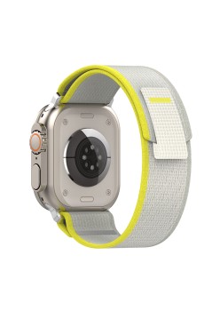 Curea pentru Apple Watch 1/2/3/4/5/6/7/8/9/SE/SE 2/Ultra/Ultra 2 (42/44/45/49mm) - Techsuit Watchband (W039) - Yellow / Gray