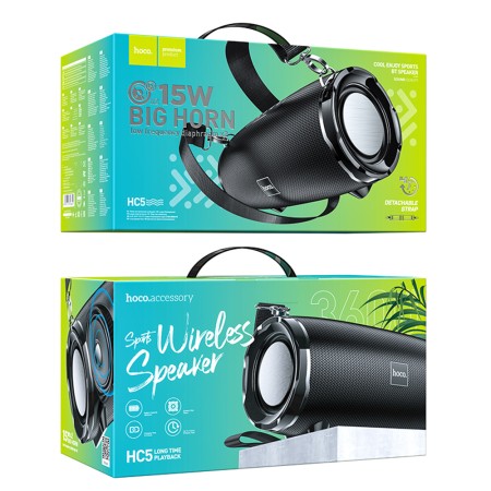 Boxa Portabila, Compatibila BT, FM, TF, USB, AUX - Hoco Cool Enjoy Sports (HC5) - Black