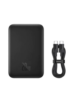 Baterie Externa Magnetica Wireless 6000mAh, 20W, cablu Type-C- Baseus Magnetic Wireless Charging (PPCX050001) - Black