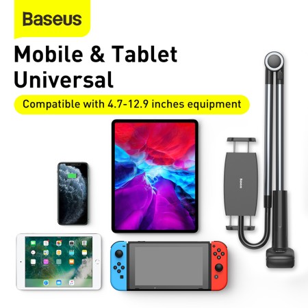 Suport Birou pentru Telefon / Tableta 4.7 - 12.9" - Baseus Otaku Life Rotary (LUZQ000013) - Gray