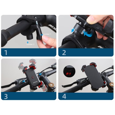 Suport de telefon cu prindere pe ghidonul bicicletei - JoyRoom (JR-ZS288) - Black