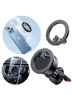 Set Suport Auto + Suport Tip Inel pentru Telefon - JoyRoom (JR-ZS294) - Black