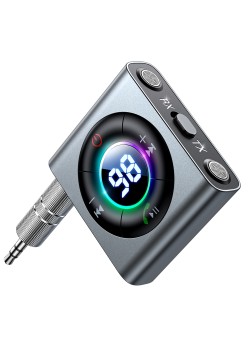 Transmitator/receptor audio cu Display Digital - JoyRoom (JR-CB2) - Gray