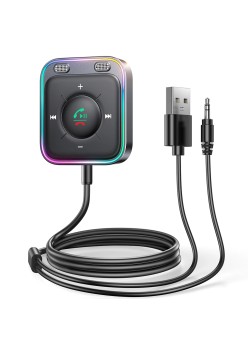 Receptor Audio Bluetooth 5.3, Jack 3.5mm, USB cu lumini RGB - JoyRoom (JR-CB3) - Gray