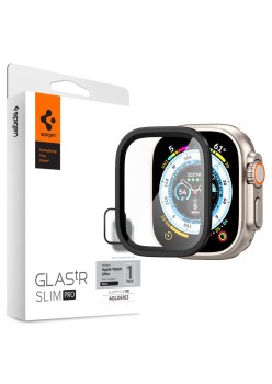 Folie pentru Apple Watch Ultra / Ultra 2 - Spigen Glas.tR Slim Pro - Black