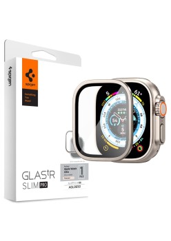 Folie pentru Apple Watch Ultra / Ultra 2 - Spigen Glas.tR Slim Pro - Titanium