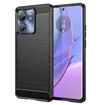Husa Carbon compatibila Motorola Edge 40 / Edge 2023, Tech Protect Anti-Soc, Negru