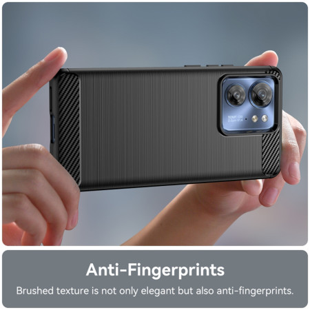 Husa Carbon compatibila Motorola Edge 40 / Edge 2023, Tech Protect Anti-Soc, Negru