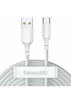 Cablu de Date USB la Type-C, Fast Charging 5A, 40W, 1.5m (set 2) - Baseus (TZCATZJ-02) - White