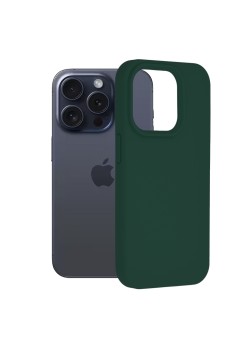 Husa pentru iPhone 15 Pro - Techsuit Soft Edge Silicone - Dark Green