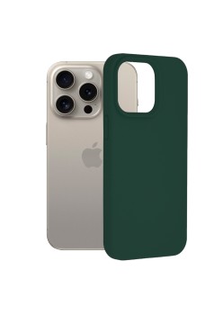 Husa pentru iPhone 15 Pro Max - Techsuit Soft Edge Silicone - Dark Green