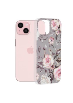Husa pentru iPhone 15 - Techsuit Marble Series - Bloom of Ruth Gray