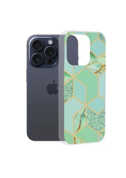 Husa pentru iPhone 15 Pro - Techsuit Marble Series - Green Hex
