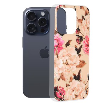 Husa pentru iPhone 15 Pro - Techsuit Marble Series - Mary Berry Nude