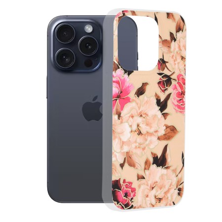 Husa pentru iPhone 15 Pro - Techsuit Marble Series - Mary Berry Nude