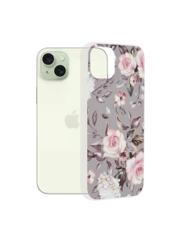 Husa pentru iPhone 15 Plus - Techsuit Marble Series - Bloom of Ruth Gray