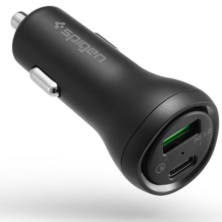 Incarcator Auto USB, Type-C, 27W - Spigen (F31QC) - Black