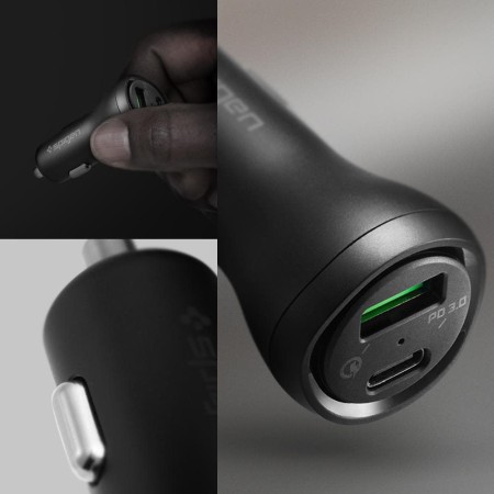 Incarcator Auto USB, Type-C, 27W - Spigen (F31QC) - Black