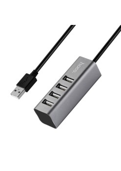 Hub USB la 4x USB 2.0, 480Mbps, 5V - Hoco (HB1) - Tarnish