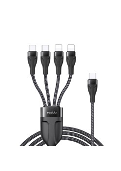 Cablu Type-C la 2 x Lightning, 2 x Type-C, 1.2m, 4A - Yesido (CA110) - Black