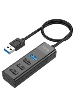 Hub 4 in 1 USB la 4 x USB - Hoco (HB25) - Black
