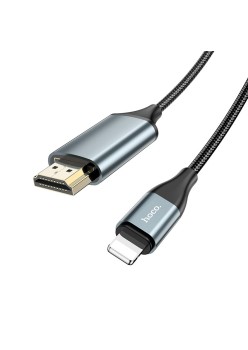 Hoco - Video Cable Adapter (UA15) - Lightning to HDMI, for iOS8.0+, 3.3V, 500mA, 1080p HD, 2m - Metal Gray