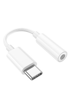 Adaptor USB-C la Jack 3.5mm - Hoco (LS35) - White