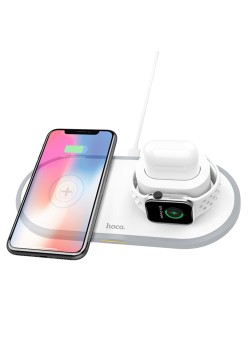 Statie de Incarcare pentru Telefon, Apple Watch, AirPods, 2A, 10W - Hoco Wisdom 3in1 (CW21) - White