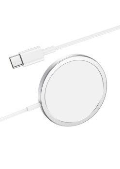 Hoco - Wireless Charger Original Series (CW30 Pro) - Fast Charging, for iPhone and TWS Headsets, 3A, 15W - Silver