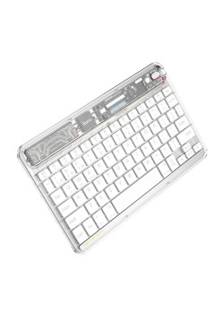 Tastatura Wireless Bluetooth, 500mAh - Hoco Transparent Discovery Edition (S55) - Space White