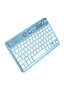 Tastatura Wireless Bluetooth, 500mAh - Hoco Transparent Discovery Edition (S55) - Ice Blue Mist