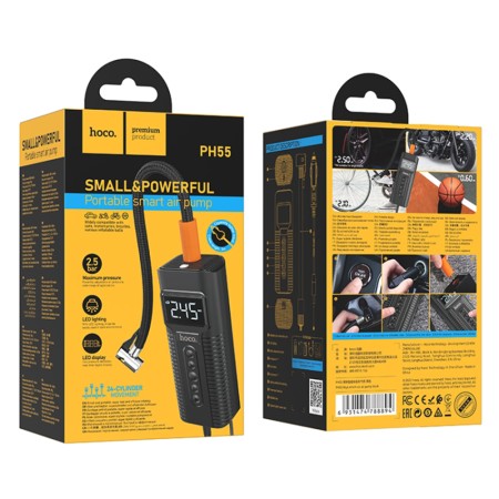 Compresor Auto 2.5bar, Priza 12V - Hoco Car Air Pump (PH55) - Black