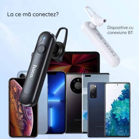 Casca Bluetooth cu Microfon - Hoco Diamond (E63) - White