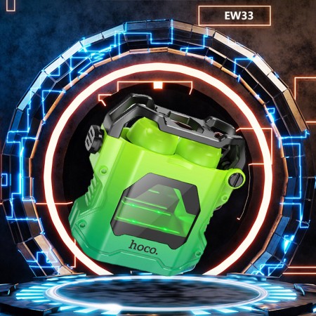 Casti Gaming Bluetooth TWS cu Microfon - Hoco (EW33) - Fluorescent Green