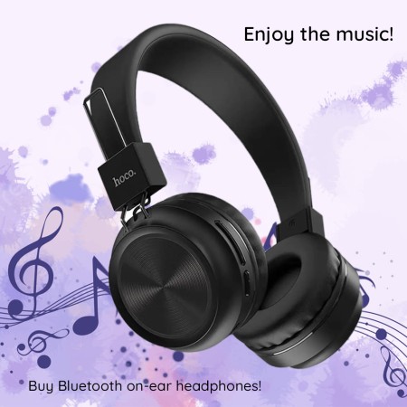 Casti Bluetooth cu Microfon si Port pentru Cardul TF - Hoco (W25) - Black