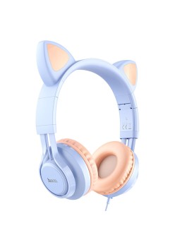 Casti cu Fir, Urechi de Pisica - Hoco Cat Ears (W36) - Dream Blue