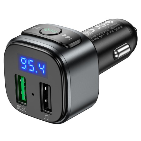 Incarcator Auto cu Modulator FM USB QC3.0, 18W - Hoco Fighter (E67) - Black
