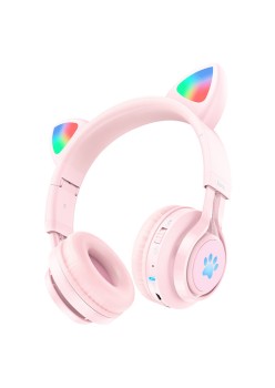 Casti pentru Copii, Ajustabile - Hoco Cat Ear (W39) - Pink