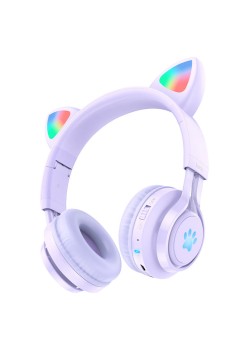 Casti pentru Copii, Ajustabile - Hoco Cat Ear (W39) - Purple