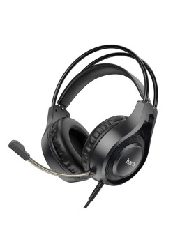 Casti cu Fir Jack si Microfon - Hoco Tiger (W106) - Black