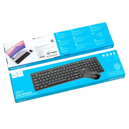 Set Tastatura si Mouse Fara Fir, 800/1200/1600 DPI - Hoco (GM17) - Black