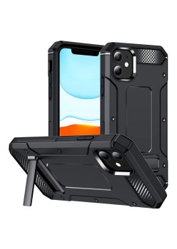 Husa pentru iPhone 12 / 12 Pro - Techsuit Hybrid Armor Kickstand - Black