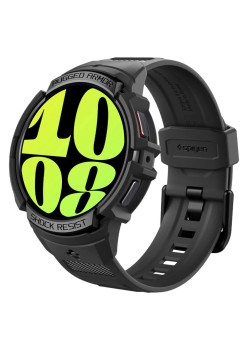 Husa pentru Samsung Galaxy Watch6 44mm + Curea - Spigen Rugged Armor Pro - Black