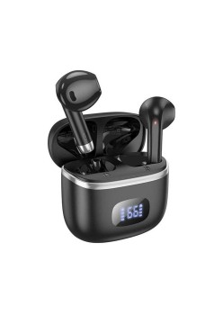 Casti Bluetooth 5.3 True Wireless cu Display Digital - Hoco (EQ1) - Black