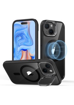 Husa pentru iPhone 15 Plus - ESR Classic Hybrid HaloLock Kickstand - Clear Black