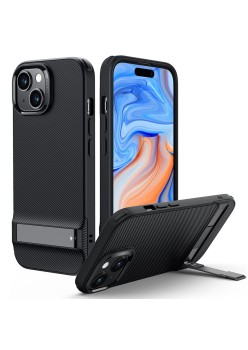 Husa pentru iPhone 15 Plus - ESR Air Shield Boost Kickstand - Translucent Black
