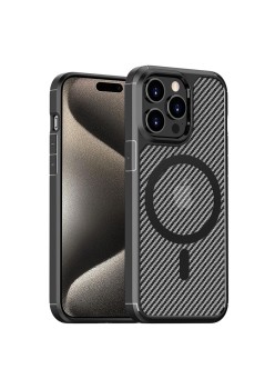 Husa pentru iPhone 15 Pro - Techsuit Carbon Fuse MagSafe - Black