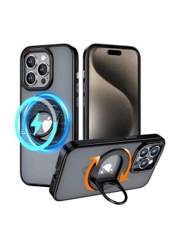 Husa pentru iPhone 15 Pro - Techsuit MagSafe Ghost Holder Series - Matte Black
